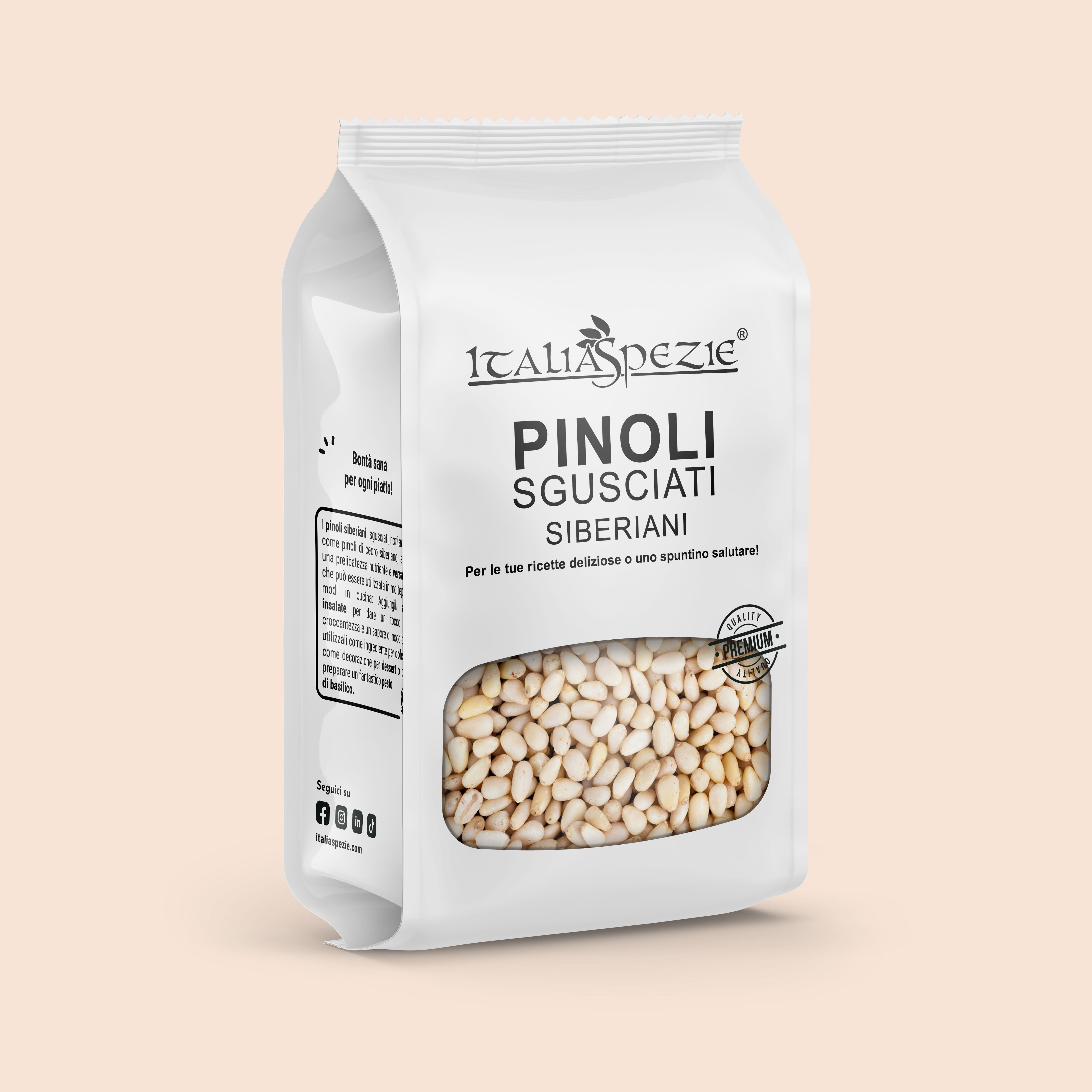 Pinoli Sgusciati Siberiani — A 950 1° SCELTA - BUSTA KG.1
