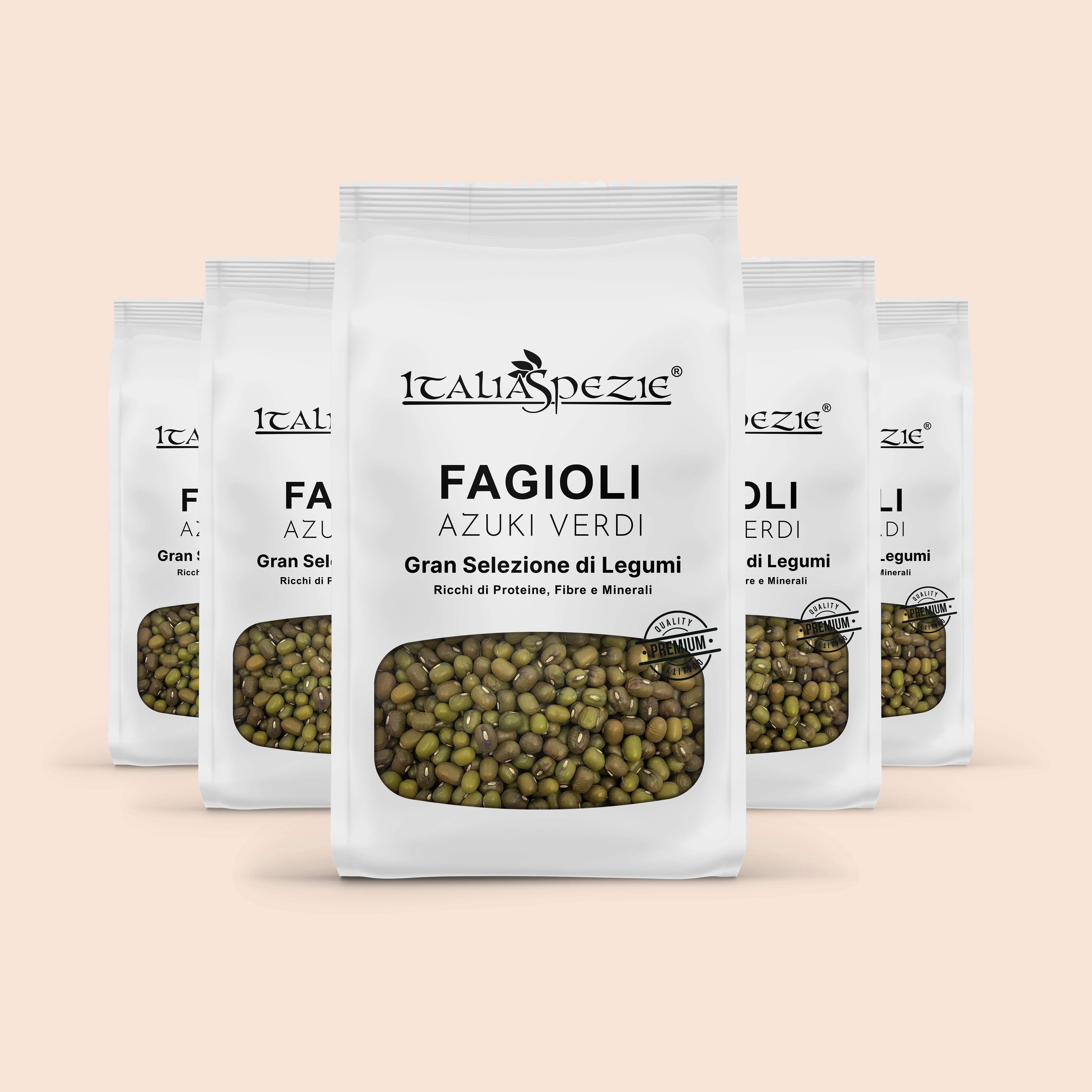 Fagioli Azuki Verdi - Soia verde — FAGIOLI AZUCHI VERDI - SOIA VERDE - BUSTA G.500