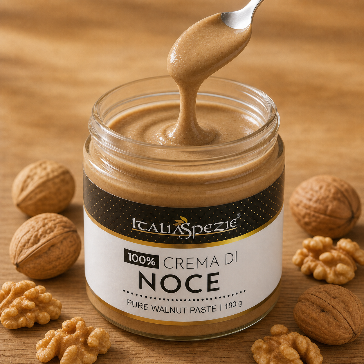Crema di Noce 100% pura - 180g — PASTA PURA DI NOCE - VASETTO VETRO G.180