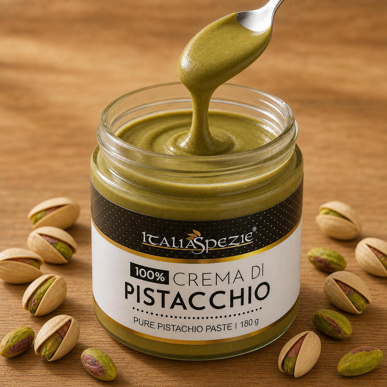 Crema di Pistacchio 100% pura - 180 g — PASTA PURA DI PISTACCHIO - VASETTO VETRO G.180